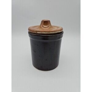 Crock Pot Brown Glazed Pottery Stoneware w/ No Latch